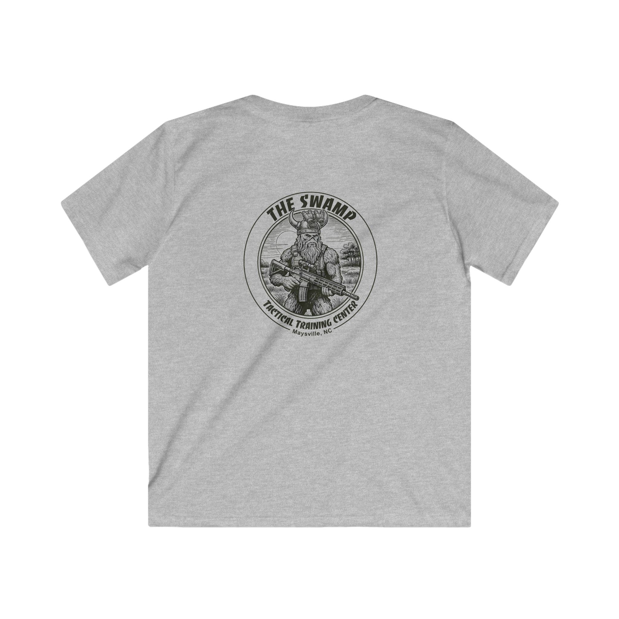 Kids Tee — 'The Swamp' Tactical Training Center Graphic (Front Chest Logo & Back Illustration)