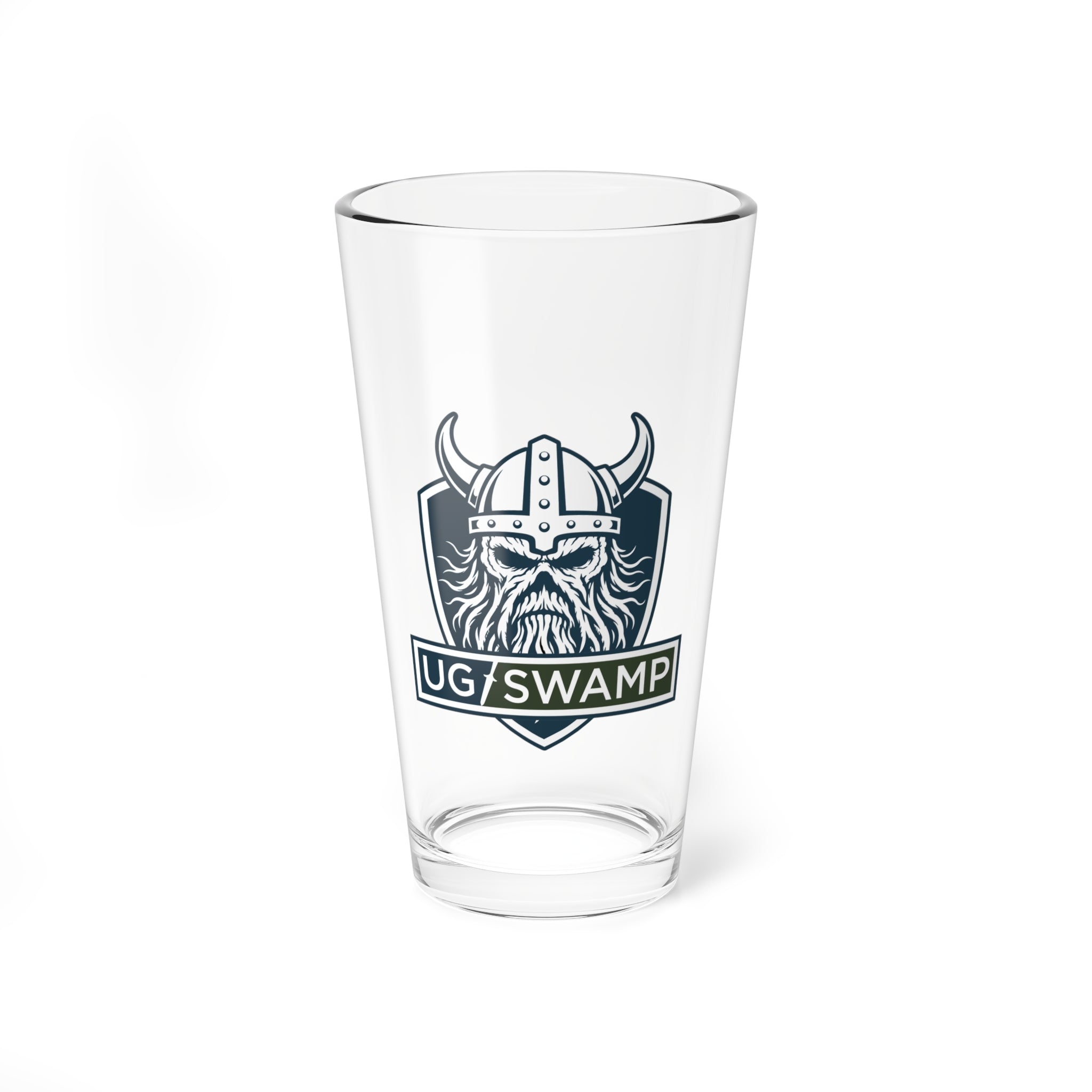 Viking Shield 16oz Mixing Glass – UG/Swamp Logo Pint Glass