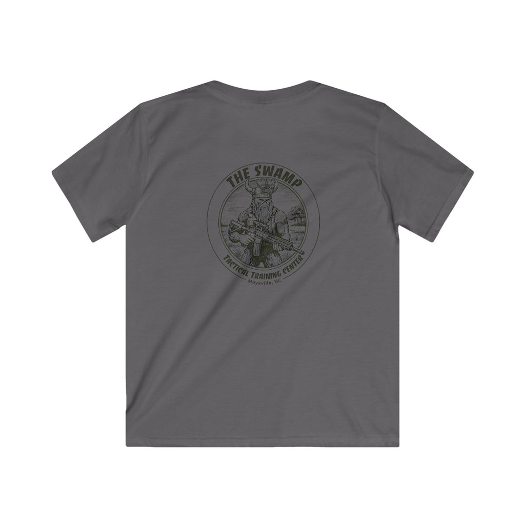Kids Tee — 'The Swamp' Tactical Training Center Graphic (Front Chest Logo & Back Illustration)