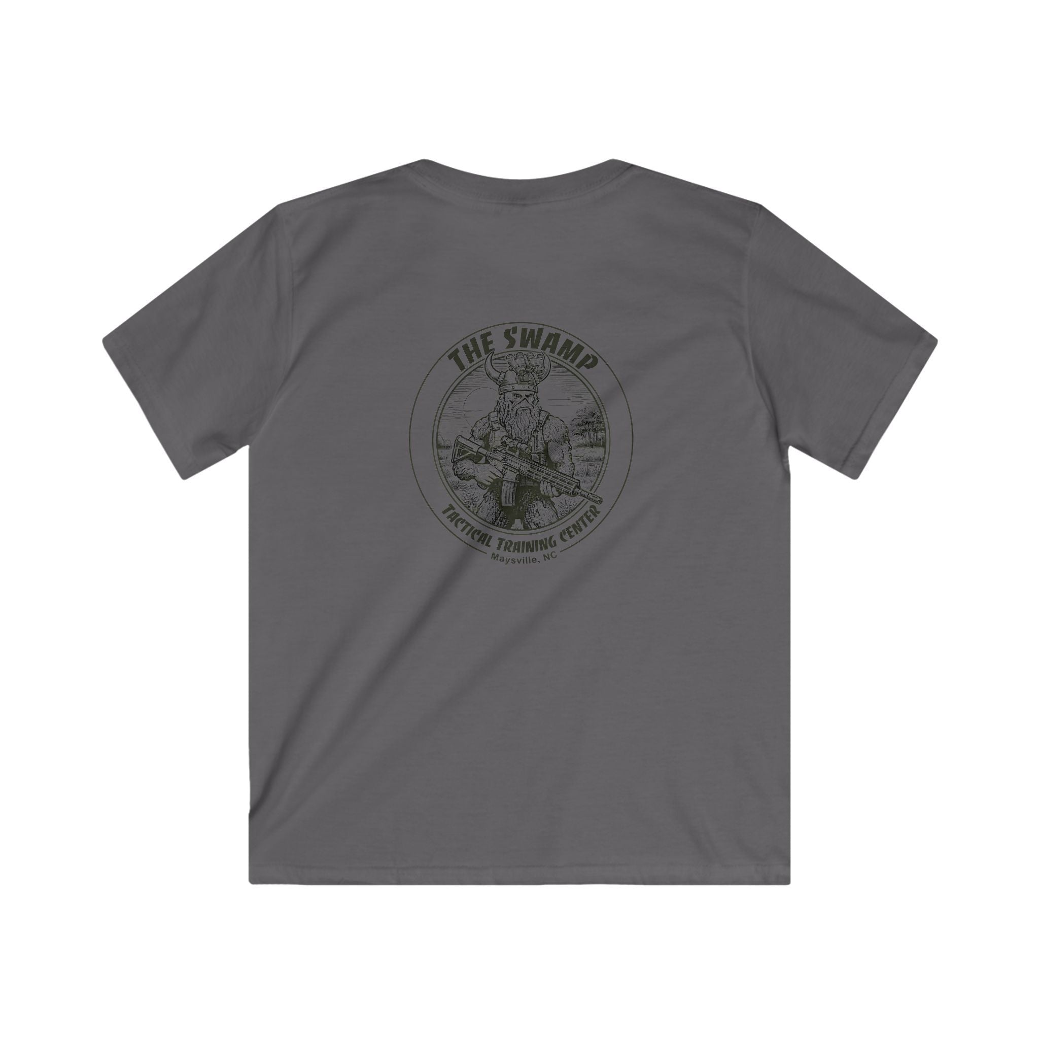 Kids Tee — 'The Swamp' Tactical Training Center Graphic (Front Chest Logo & Back Illustration)
