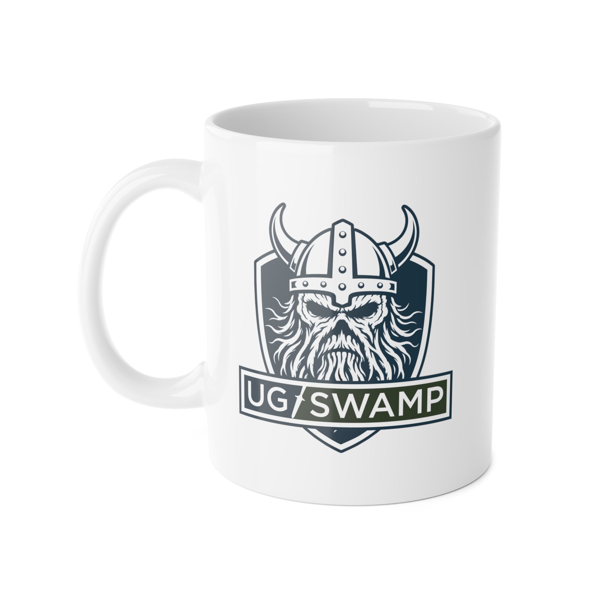 Viking Shield Mug — UG SWAMP Logo Ceramic Coffee Cup