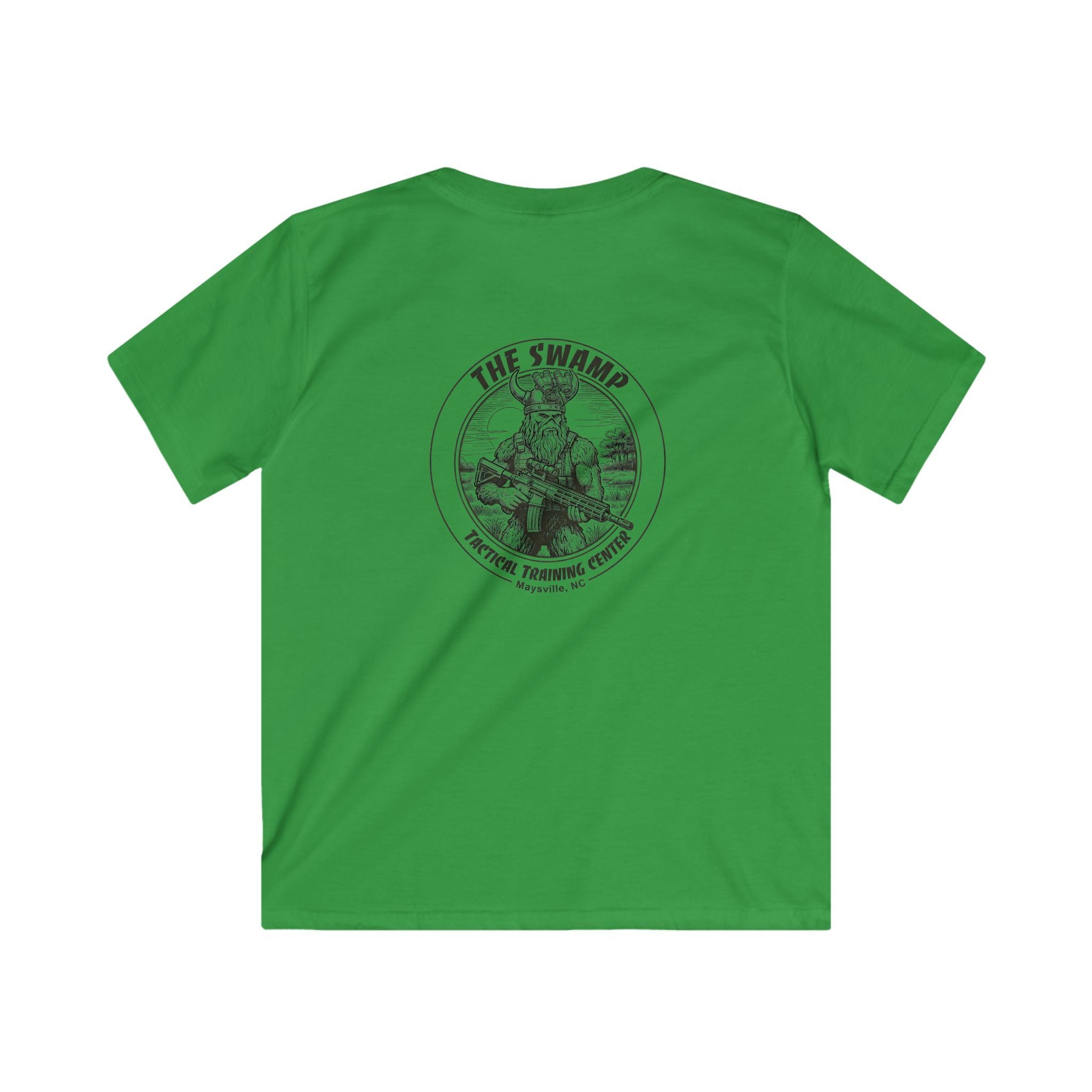 Kids Tee — 'The Swamp' Tactical Training Center Graphic (Front Chest Logo & Back Illustration)