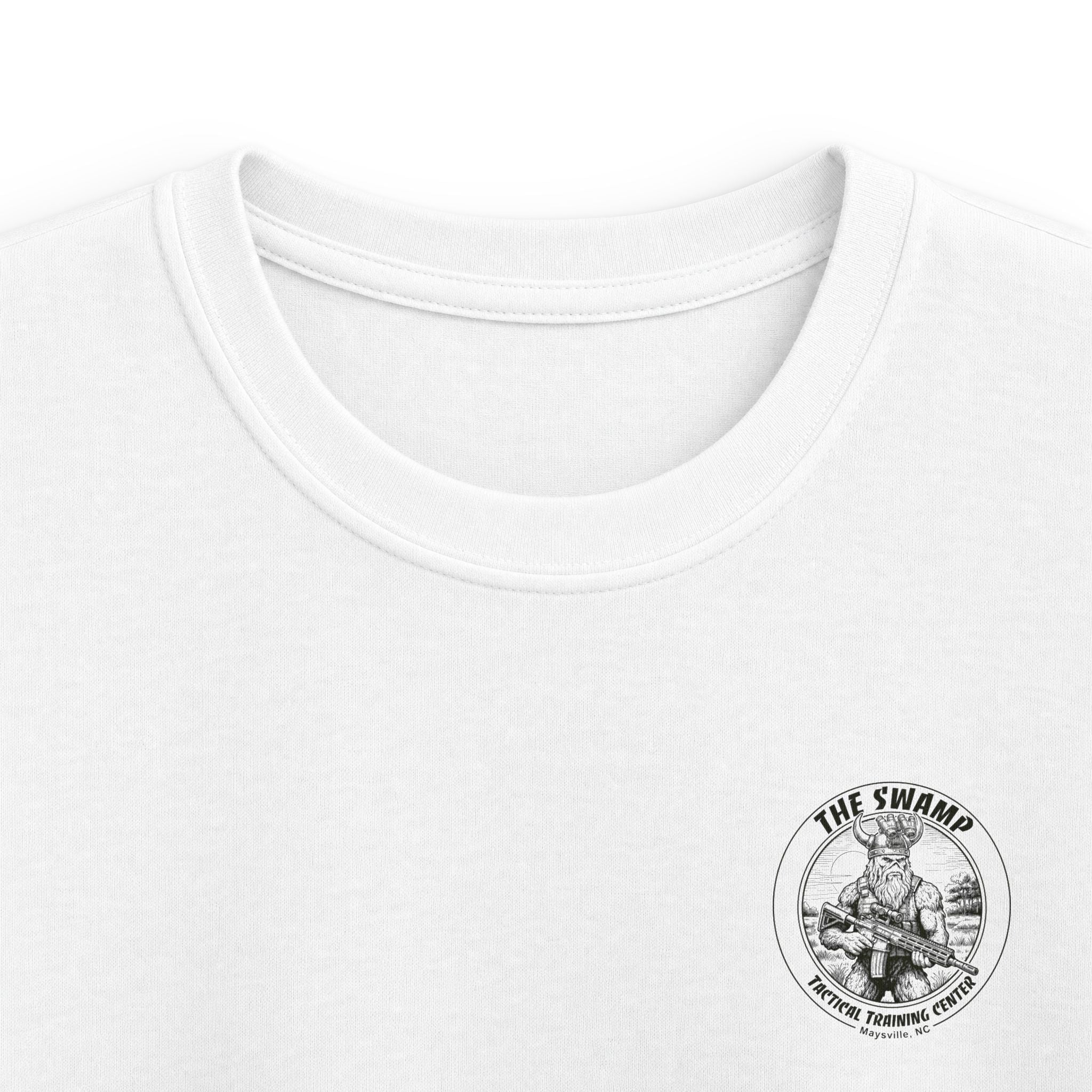 Kids Tee — 'The Swamp' Tactical Training Center Graphic (Front Chest Logo & Back Illustration)