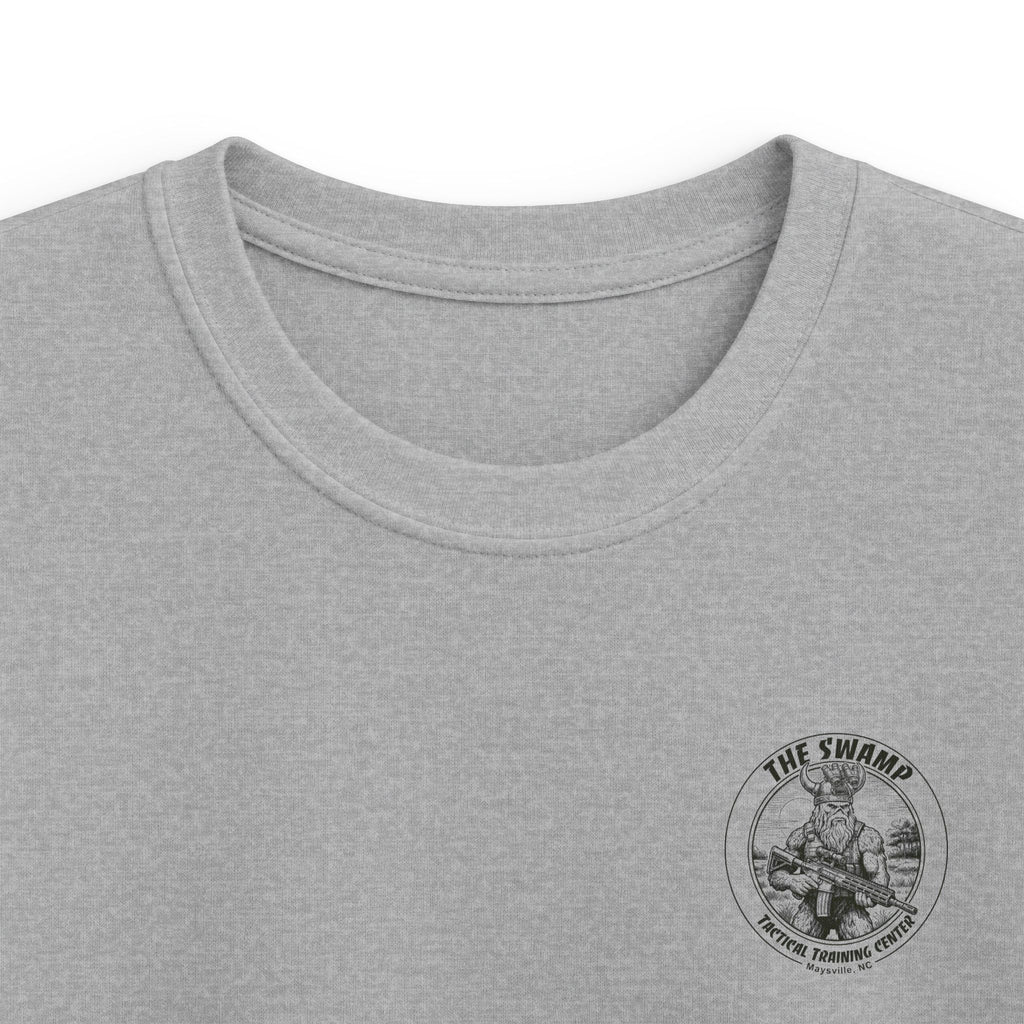 Kids Tee — 'The Swamp' Tactical Training Center Graphic (Front Chest Logo & Back Illustration)