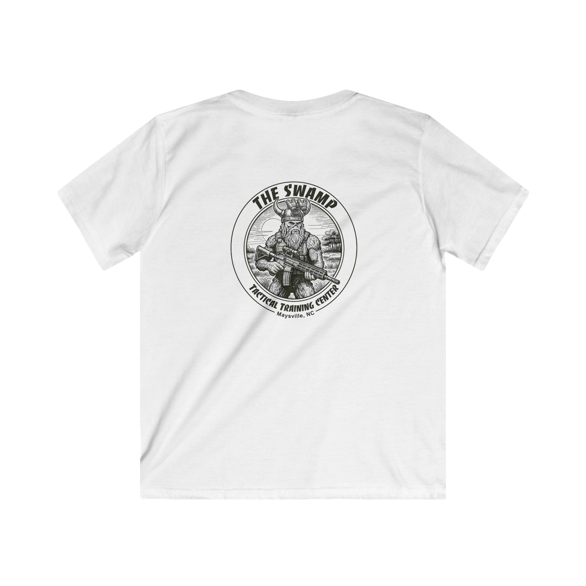 Kids Tee — 'The Swamp' Tactical Training Center Graphic (Front Chest Logo & Back Illustration)