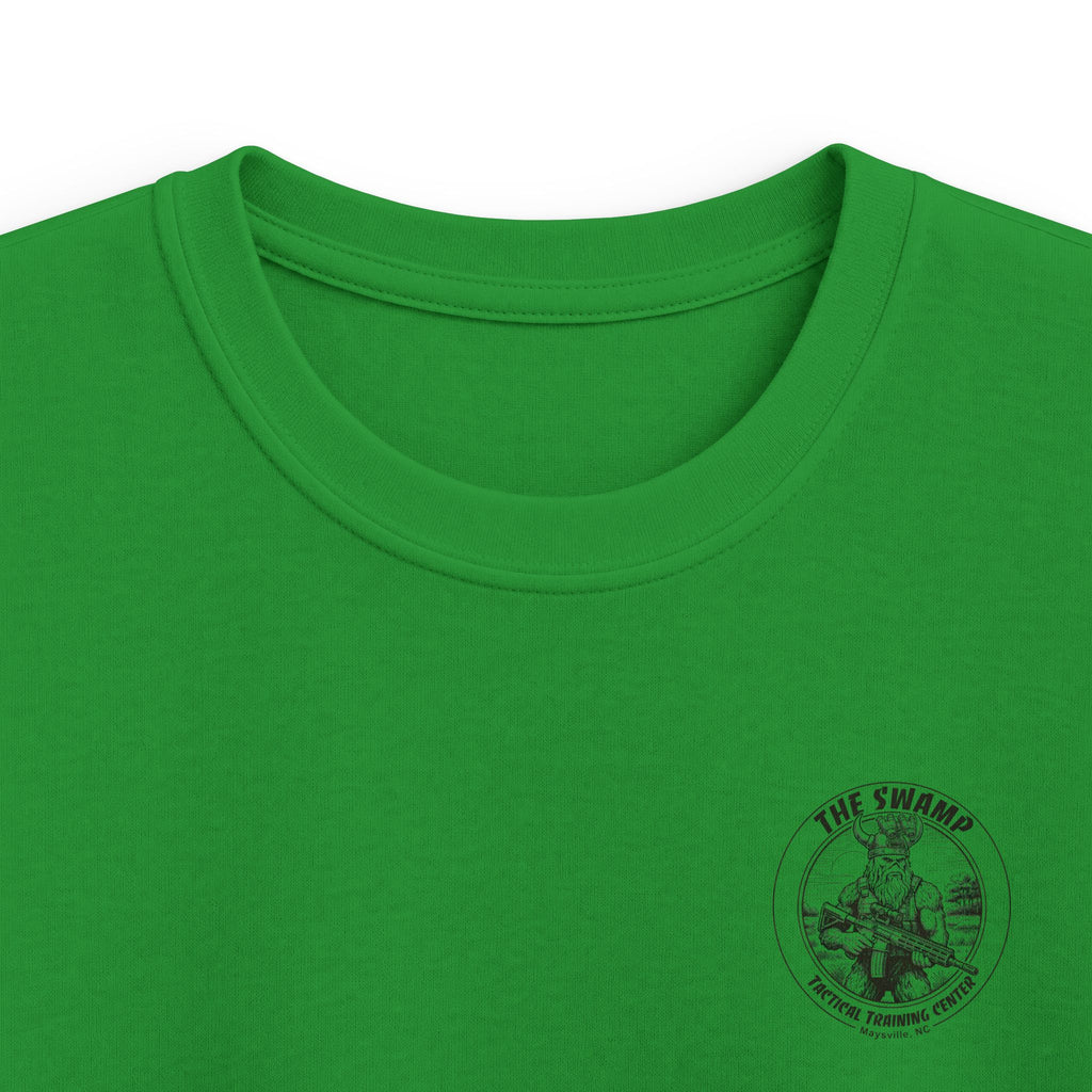 Kids Tee — 'The Swamp' Tactical Training Center Graphic (Front Chest Logo & Back Illustration)