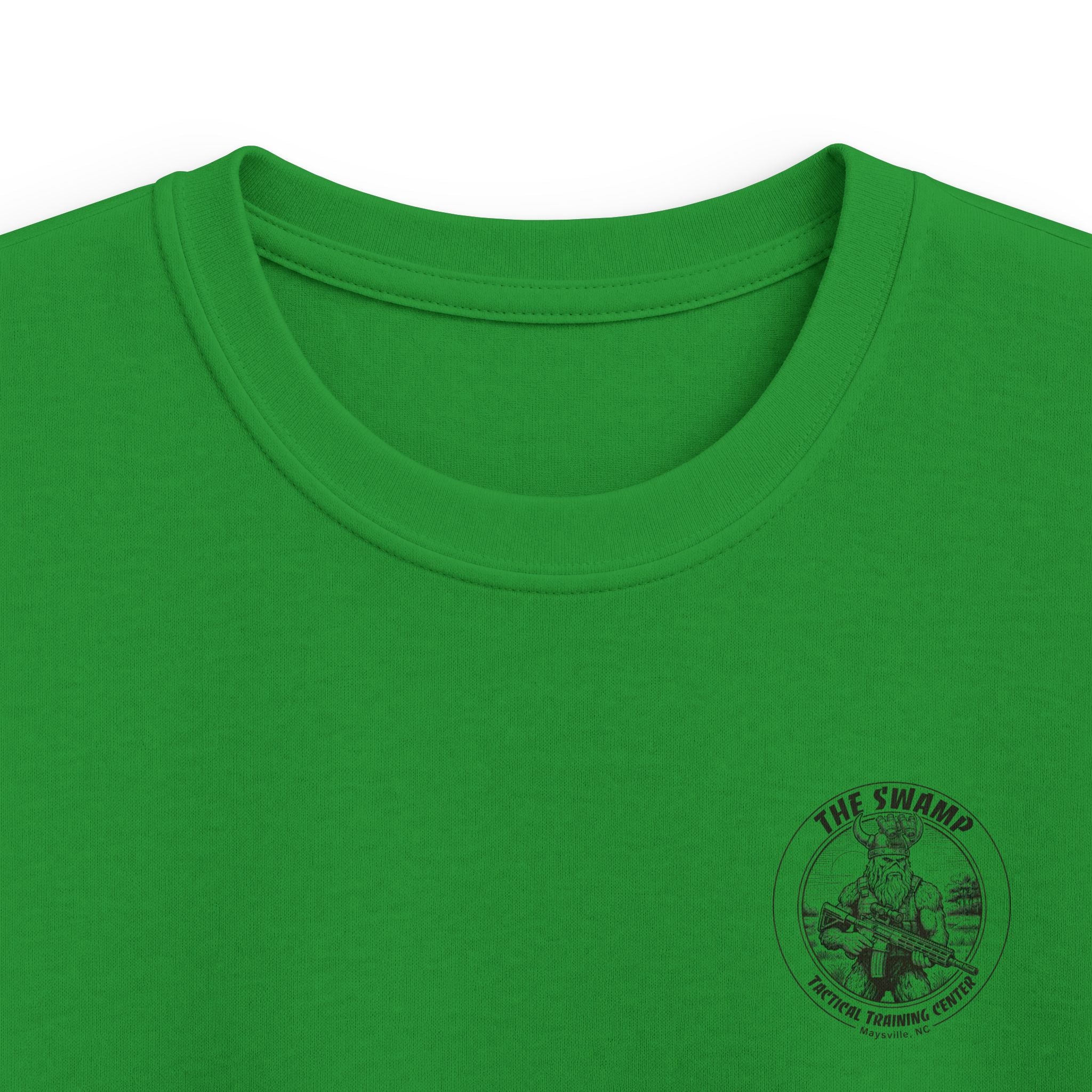 Kids Tee — 'The Swamp' Tactical Training Center Graphic (Front Chest Logo & Back Illustration)