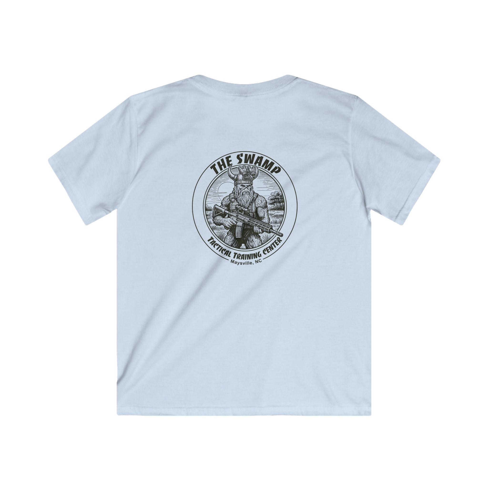 Kids Tee — 'The Swamp' Tactical Training Center Graphic (Front Chest Logo & Back Illustration)
